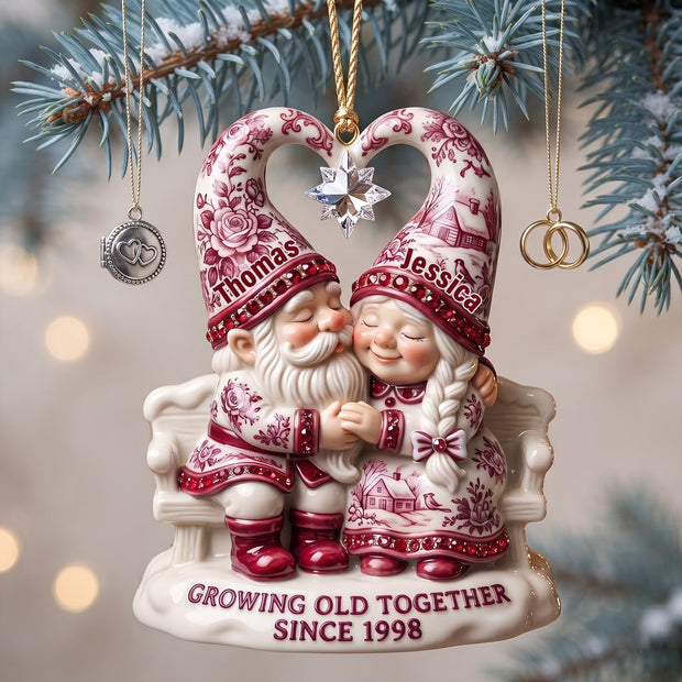 Growing Old Together Anniversary Gift for Husband Wife - Personalized Acrylic Ornament