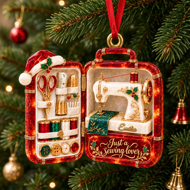 Sewing Case Custom Name Christmas Gifts For Sewing Lovers, Her - Personalized Acrylic Ornament