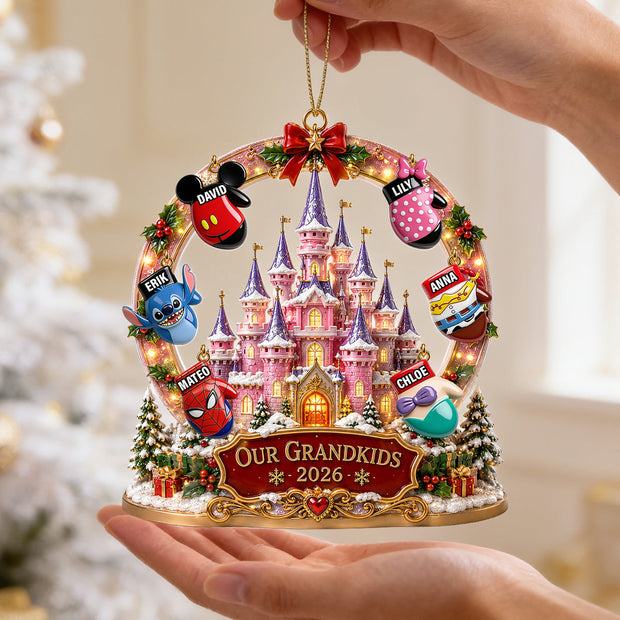 Magical Castle Grandkids Acrylic Ornament - Personalized Acrylic Ornament - Christmas Gift For Grandparents