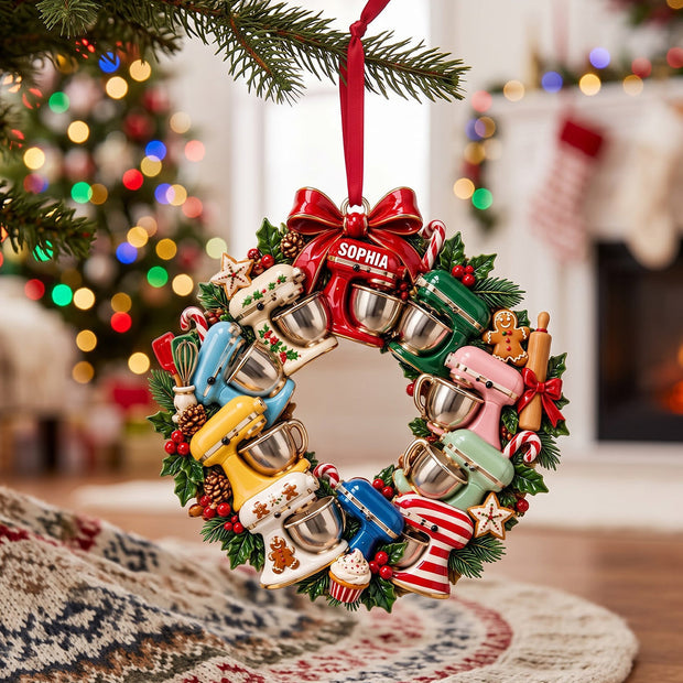 Baking Mixer Circle Train Custom Name Christmas Gifts Fir Her, Baking Lovers - Personalized Acrylic Ornament
