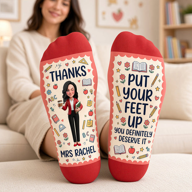 Teacher Appreciation Socks - Personalized Crew Socks - Gifts For Teachers