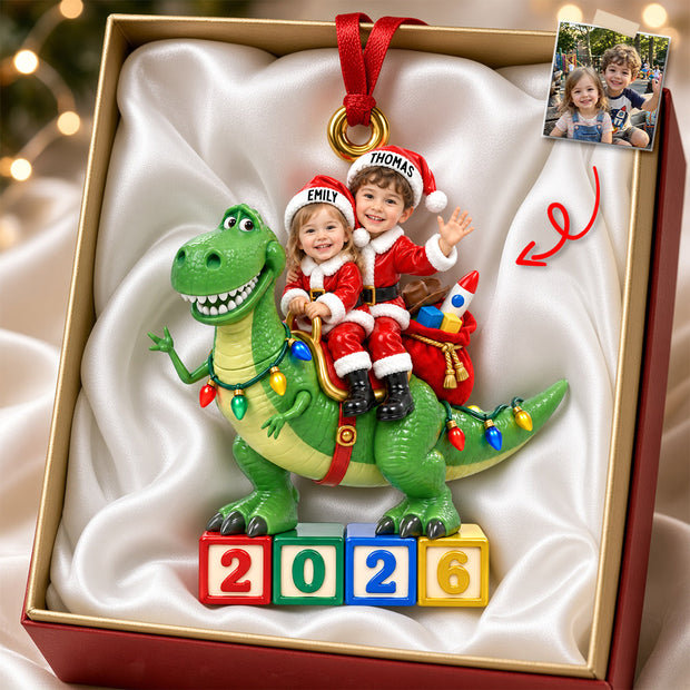 Custom Photo Dinosaur Kid Gift For Kids - Personalized Acrylic Ornament
