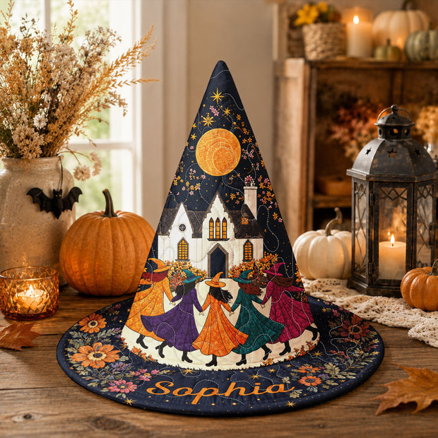 Witch Halloween - Personalized Quilted Witch Hat - Gift For Halloween