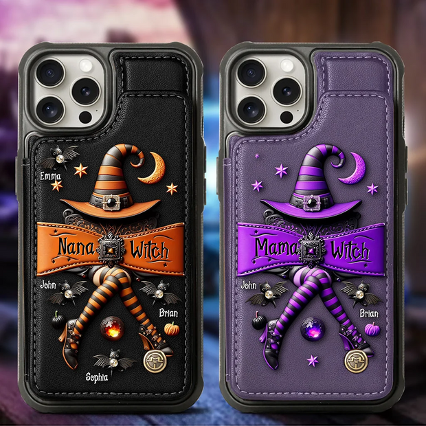 Nana Witch Magic Style - Personalized Wallet Phone Case - Gift For Her