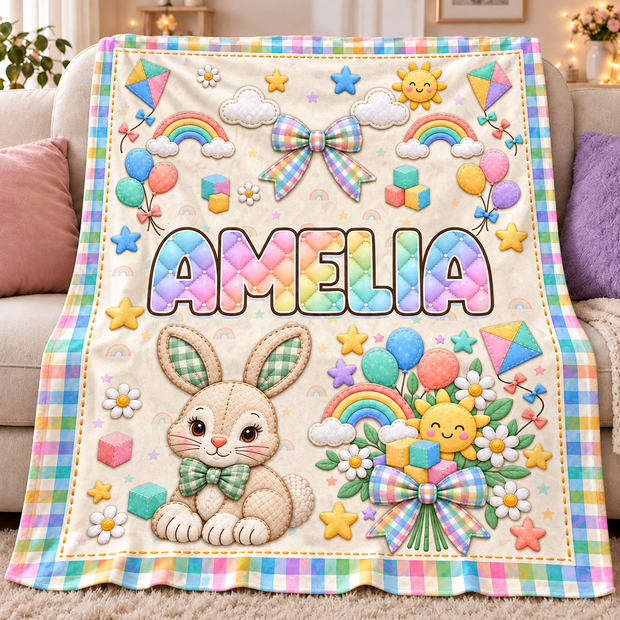A Little Garden Of Love Animal Adventure Custom Name Christmas Gift For Kids, For Girls - Personalized Blanket