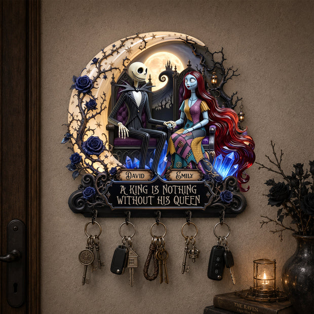 Nibc Gothic Royal Couple - Personalized Shaped Hanging Rack - Halloween Gifts