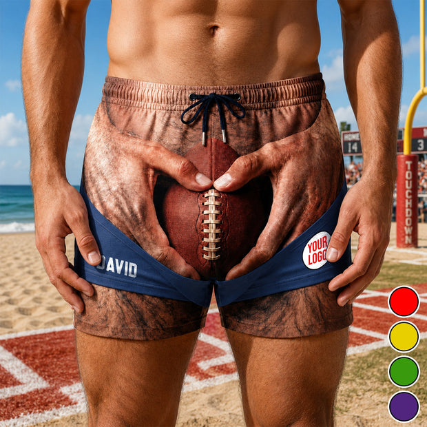 Game Day Funny - Personalized Beach Short - Gift For Him