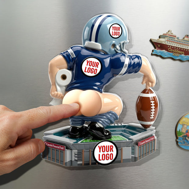 Fun Nasty Sport - Personalized Squishy Acrylic Fridge Magnet- Gift For Football Fans