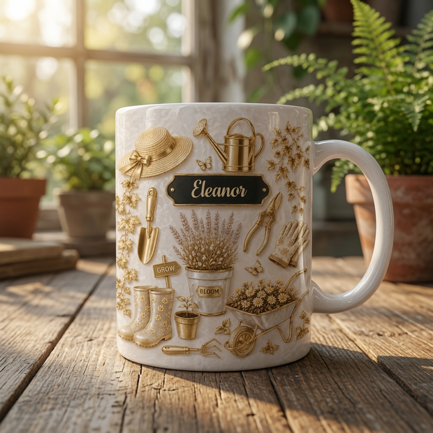 Grow And Bloom Gardening - Personalized Accent Mug - Gift For Gardening Lovers