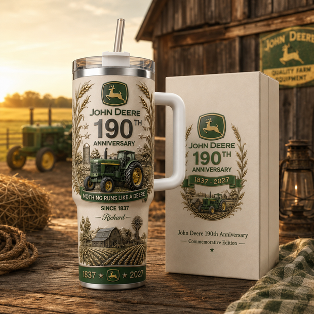 Nothing Runs Like A Deere 190th Anniversary - Personalized Tumbler - Gift For Farmers