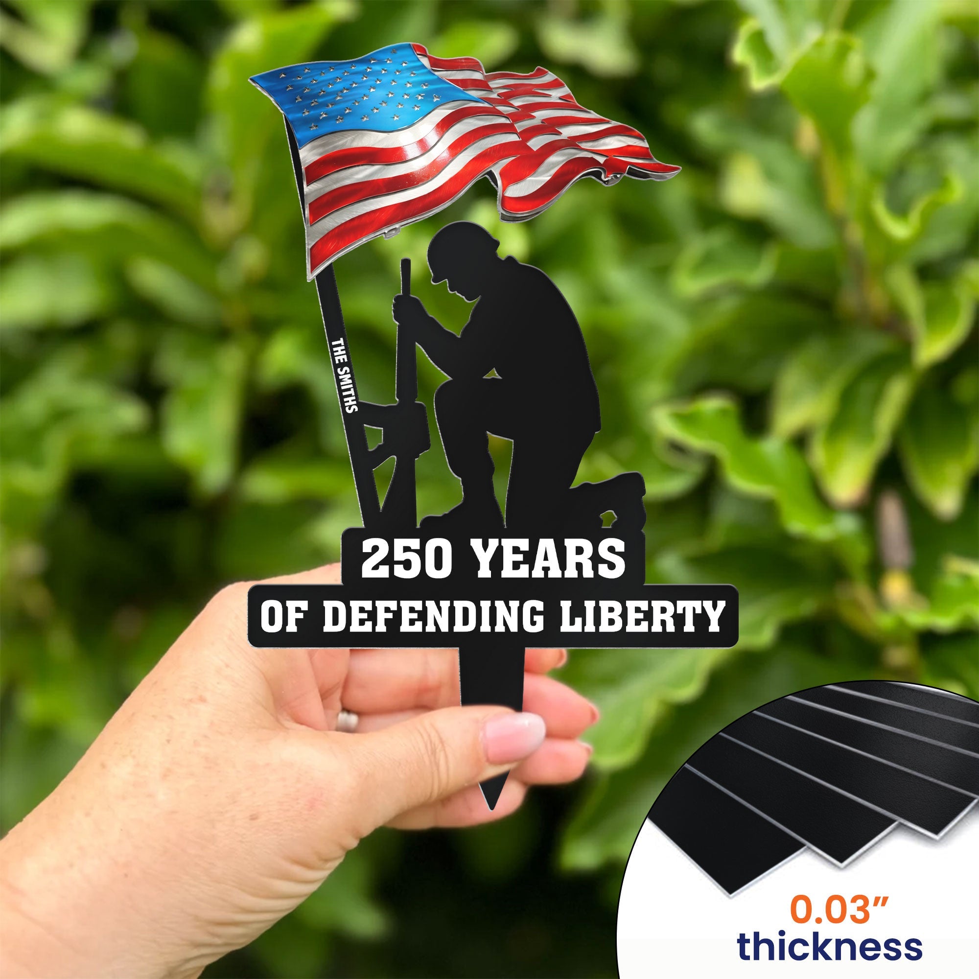 250 Years Of Defending Liberty Personalized Metal Garden Stake_3