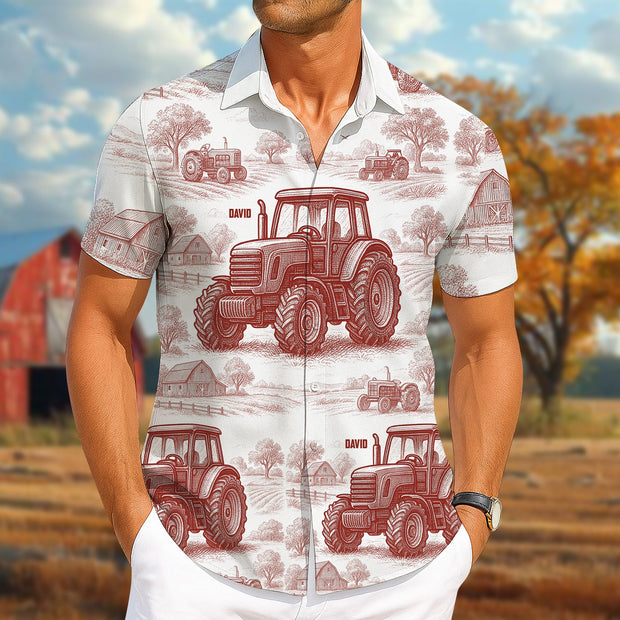 Tractor Hawaiian Shirt - Personalized Hawaiian Shirt - Gift For Farmers