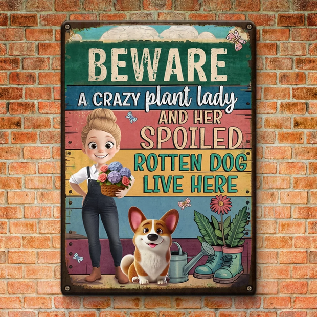 Peace Love Plants And Muddy Paws - Personalized Metal Sign - Gift For Garden Lovers| GR31