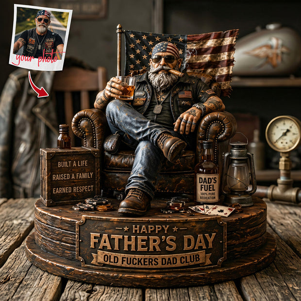 Old Biker Dad - Personalized Acrylic Plaque - Home Decor Gift for Father's Day