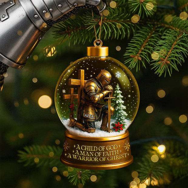 Warrior Ornament - Personalized Acrylic Ornament - Gifts For Christian