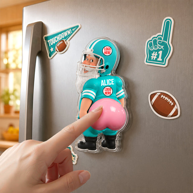 Seasonal Gnome - Personalized Squishy Acrylic Fridge Magnet- Gift For Football Fans