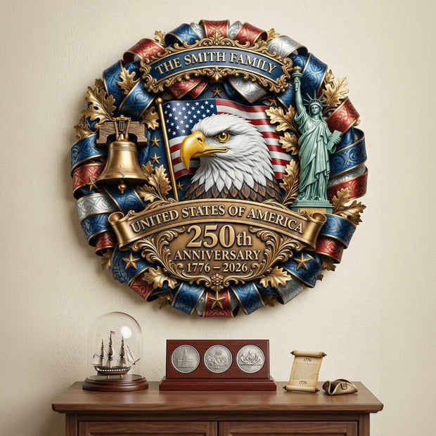 250th Anniversary USA - Personalized Metal Sign - 250th Anniversary Gift