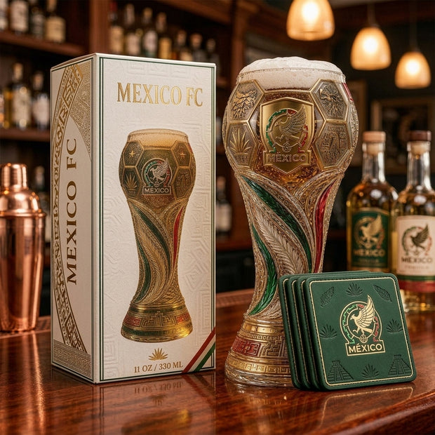 Mexico Soccer National Team - Personalized Trophy Beer Glass - Personalized Gifts For Football Lovers, Sports Fans, Sports Lovers, World Cup