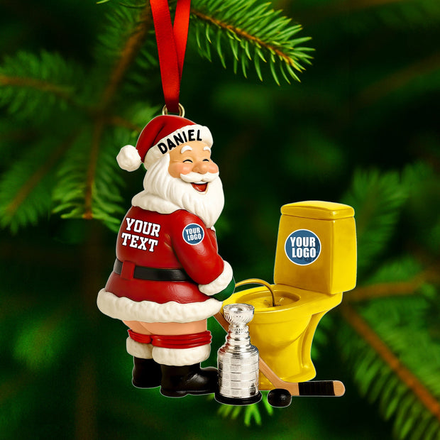 Rivalry Santa Ornament - Personalized Acrylic Ornament - Gift For Sport Lovers