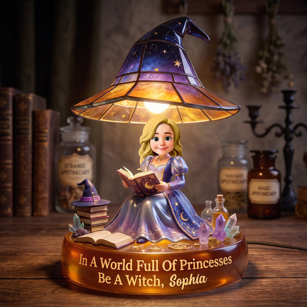 In The World Full Of Princesses Be A Witch - Personalized Acrylic Light Box - Gift For Her, Book Lovers