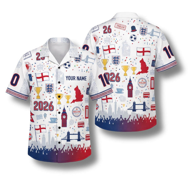 England 2026 - Personalized Hawaiian Shirt - Gift For Football Lovers, Sports Fans, Sports Lovers, World Cup