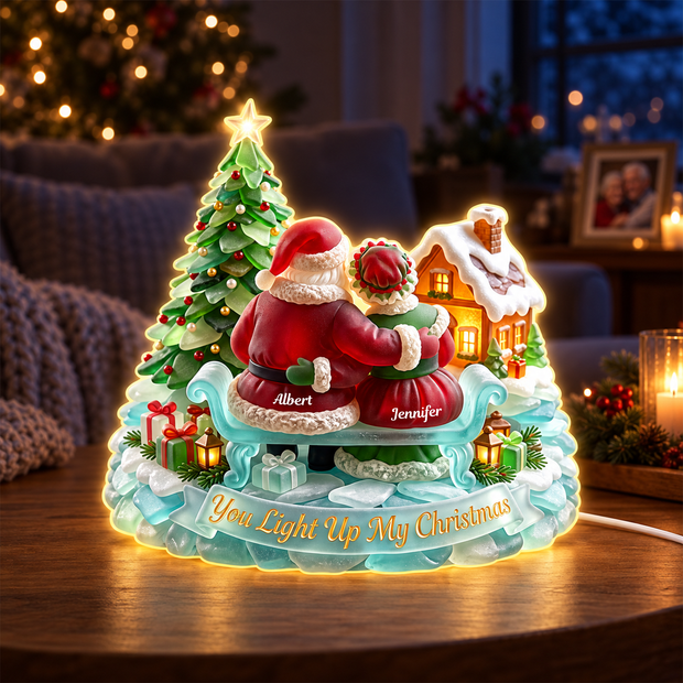 You Light Up My Christmas Acrylic Light Box - Personalized Acrylic Light Box - Gifts For Couples