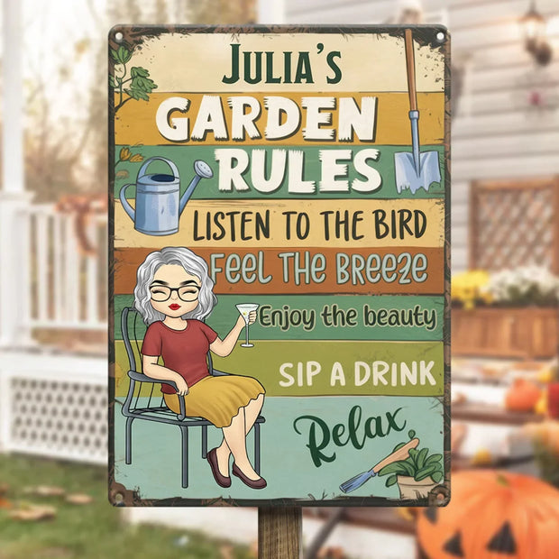 Enjoy The Beauty - Personalized Metal Sign - Gift For Garden Lovers