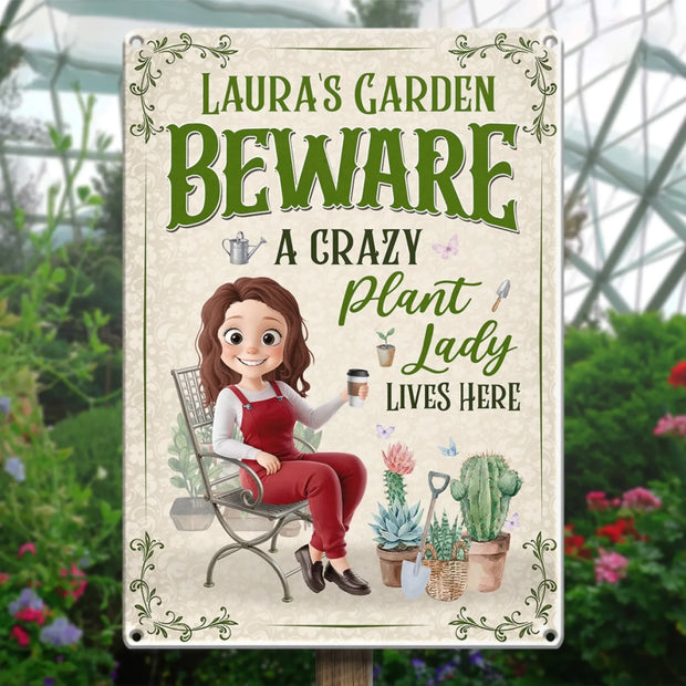 Her Green Kingdom, Her Rules - Personalized Metal Sign - Gift For Garden Lovers