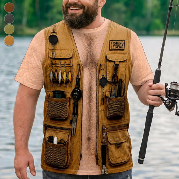 Custom Funny Fishing Vest Costume Gifts For Fisherman, Husband, Dad - Personalized Shirt