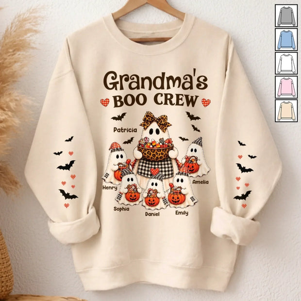 Grandma's Boo Crew Cute Ghost Family - Personalized Shirt - Gift For Grandma
