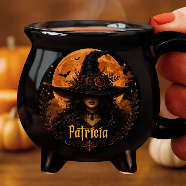 Good Witch Energy - Personalized Cauldron Coffee Mug - Halloween Gift For Her