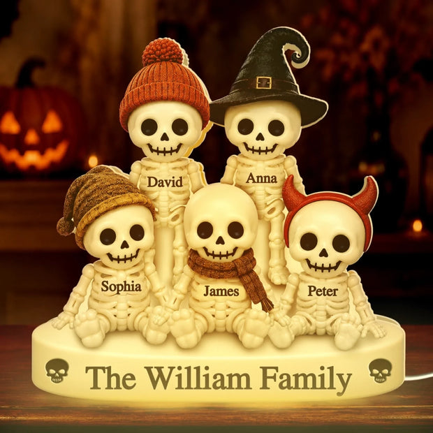 Spooky Cuties Living Here - Personalized Shape Acrylic Light Box - Halloween Gift For Family