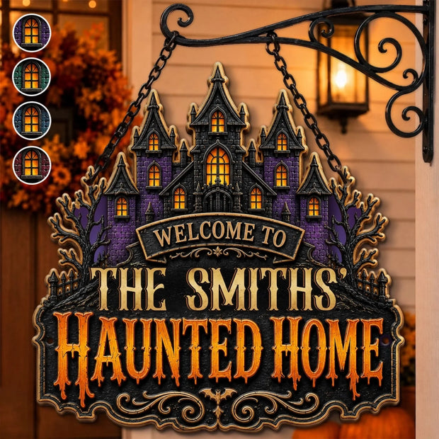 Spooky Season Starts With Us - Personalized Shaped Metal Sign - Halloween Gift For Family