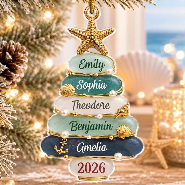 Holiday Cheer Starts With Family Custom Name Christmas Gift - Personalized Acrylic Ornament HH02