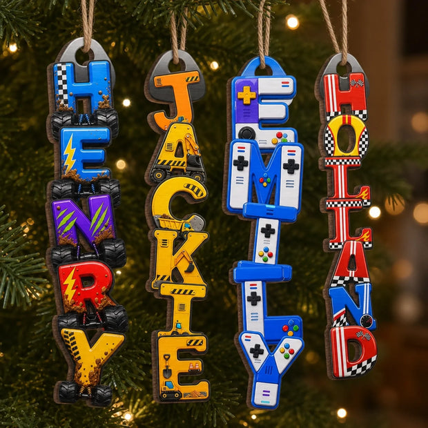 Custom Sport Letter Christmas Gifts For Family, Sports Fans, Sports Lovers - Personalized Wooden Ornament