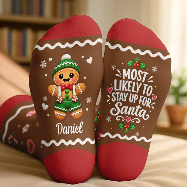 Most Likely To Eat Santa’s Cookies- Personalized Crew Socks - Gift For Family