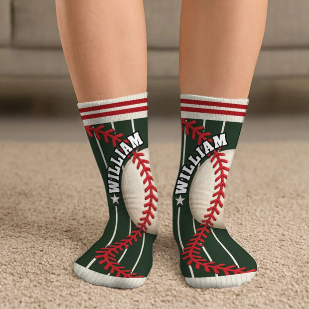 Sports Fan- Personalized Crew Socks - Gift For Him