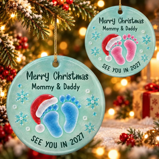 A Precious Little Memory Custom Name Christmas Gifts For New Moms, New Dads, New Parents - Personalized Ceramic Ornament