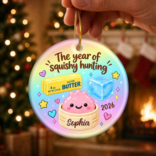 Squishy Joy All Season Custom Name Christmas Gift For Kids - Personalized Ceramic Ornament HH02