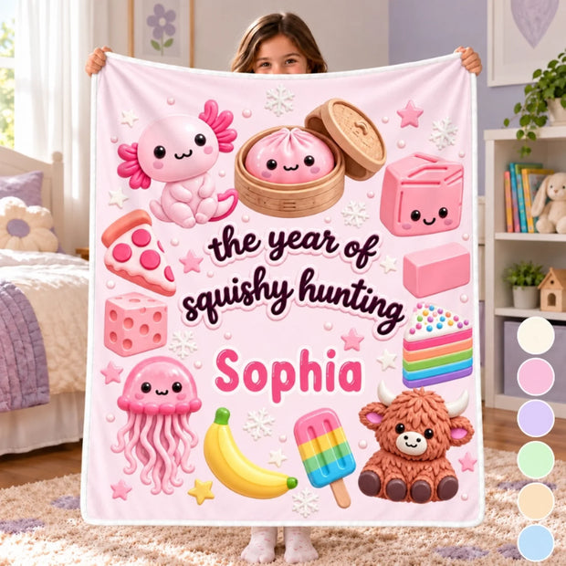 The Year Of Squishy Hunting Gifts For Kids - Personalized Blanket