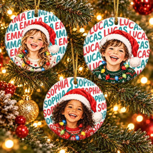 Custom Photo Christmas Gifts Made For Merry Moments For Kids - Personalized Ceramic Ornament