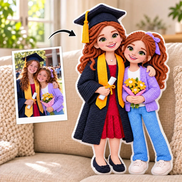 Custom Photo Graduation Gifts For Friends - Personalized Shaped Pillow