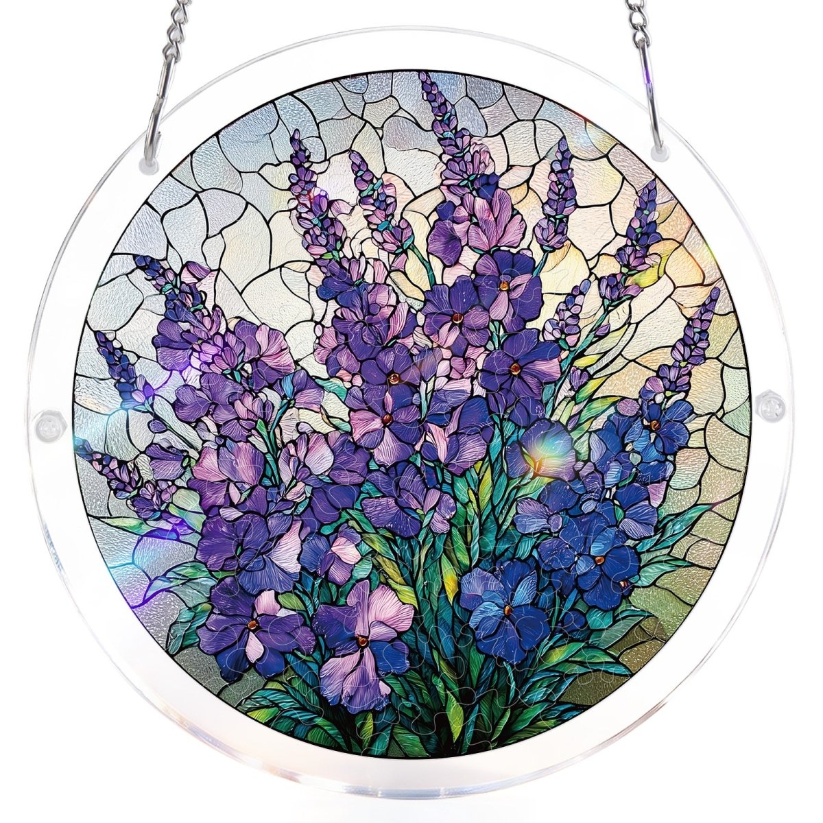 83 piece acrylic jigsaw puzzle suncatcher violet garden grace kaayee puzzle 4281182