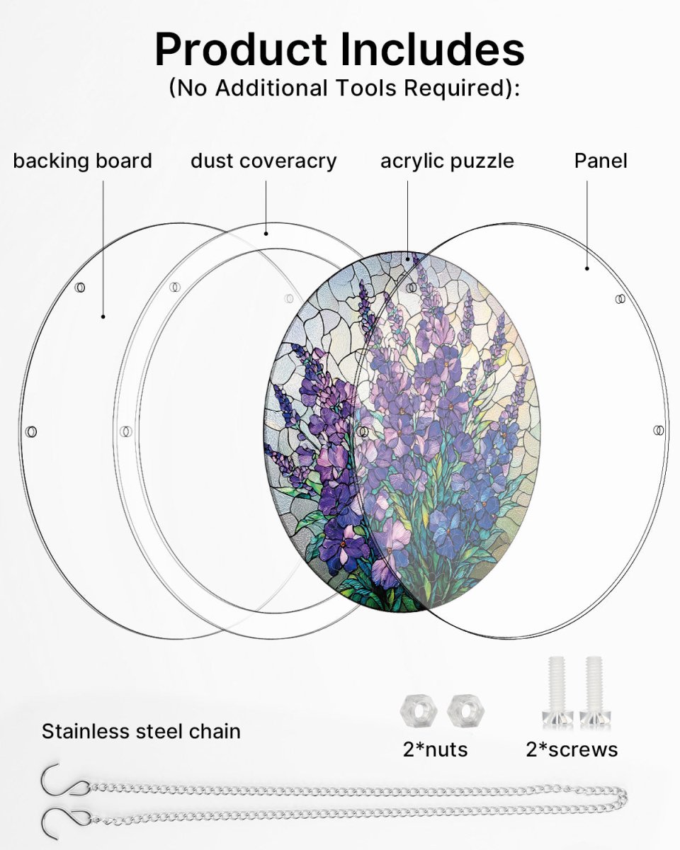 83 piece acrylic jigsaw puzzle suncatcher violet garden grace kaayee puzzle 6994480