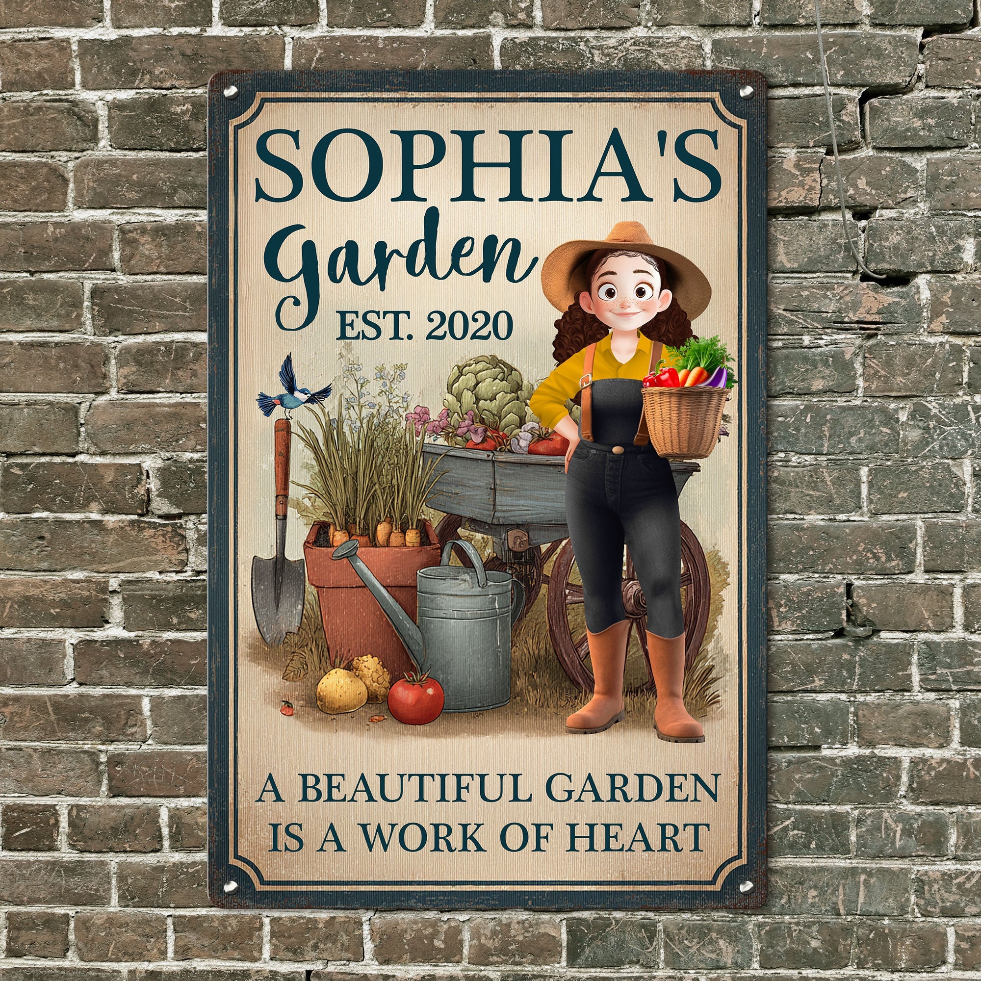 A Beautiful Garden Is A Work Of Heart Personalized Metal Sign_3_d2ccd5b9 c465 4fc0 9184 bfe3663c017e