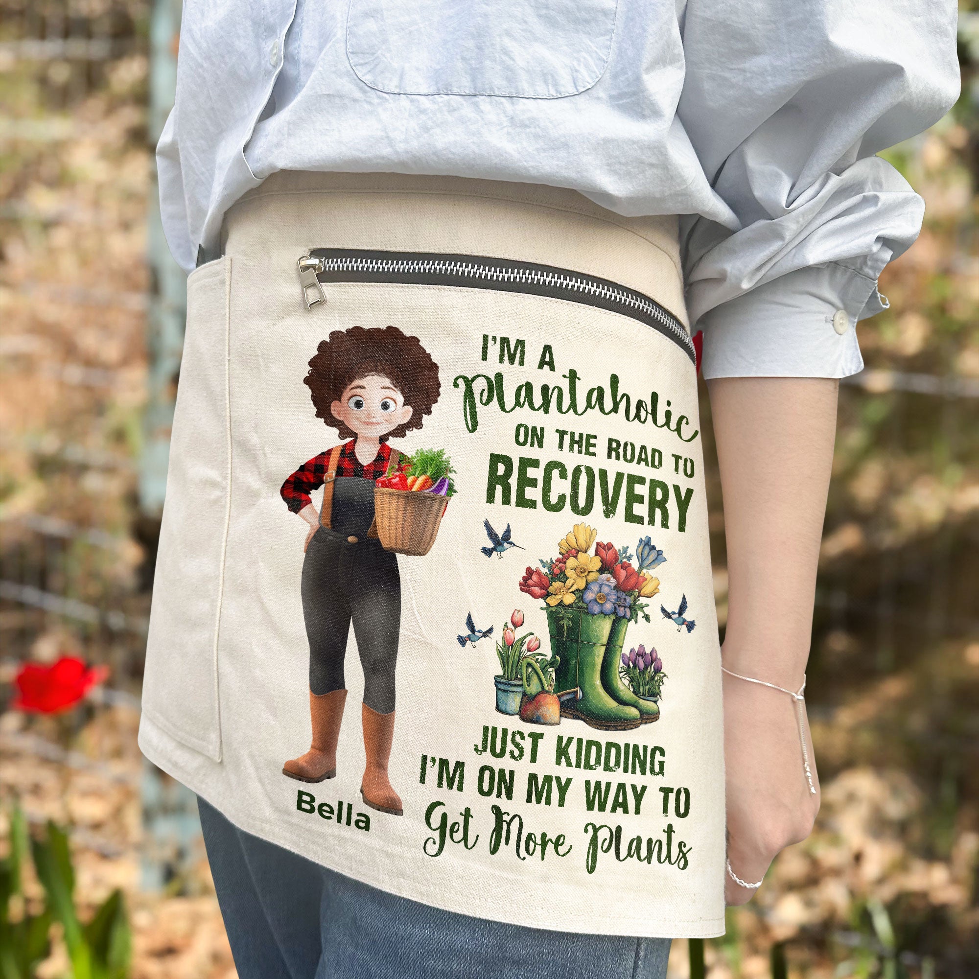 A Plantaholic On The Road To Recovery Just Kidding Personalized Gardening Apron_1
