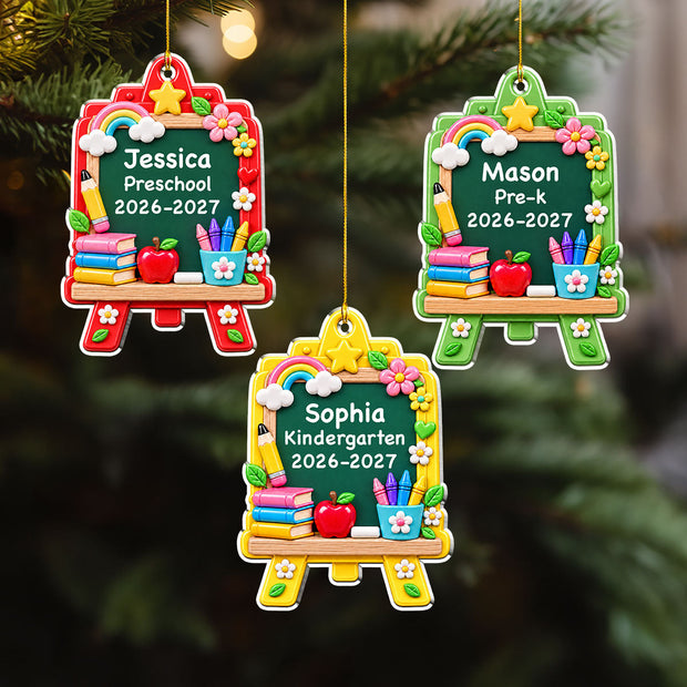 Ready For Back To School - Personalized Acrylic Ornament - Gift For Family