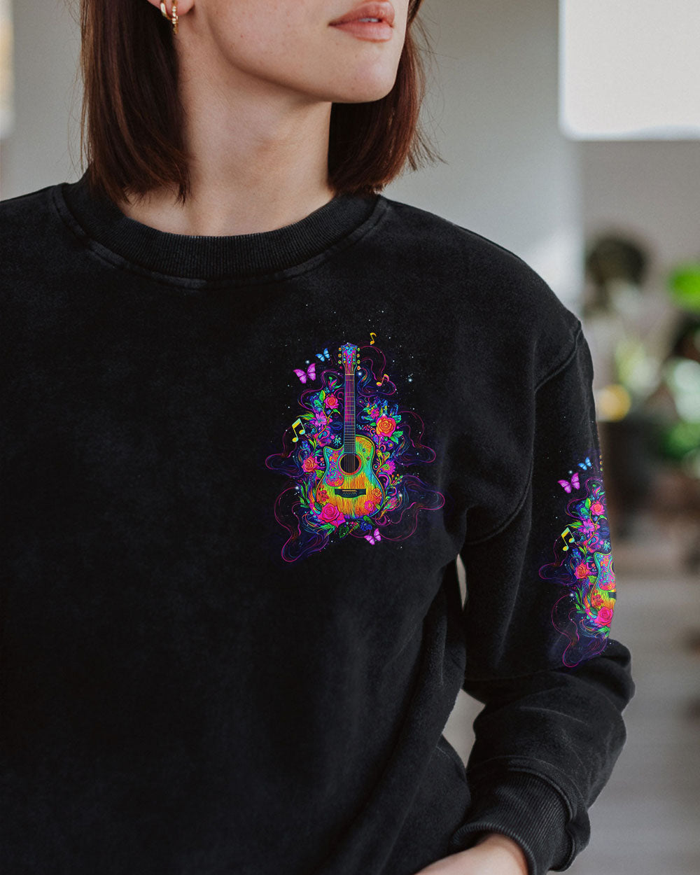 Ageless Hippie Rock and Roll Knock on the Door to My Soul Quote with Guitar AOP Shirts _8_ EoXAx