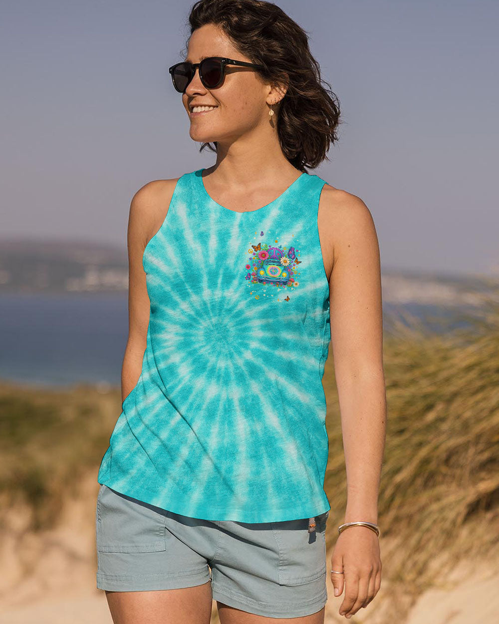 Always Take The Scenic Route Peace Flowers _26 VW Bus Design AOP Shirts _11_ nNcjd