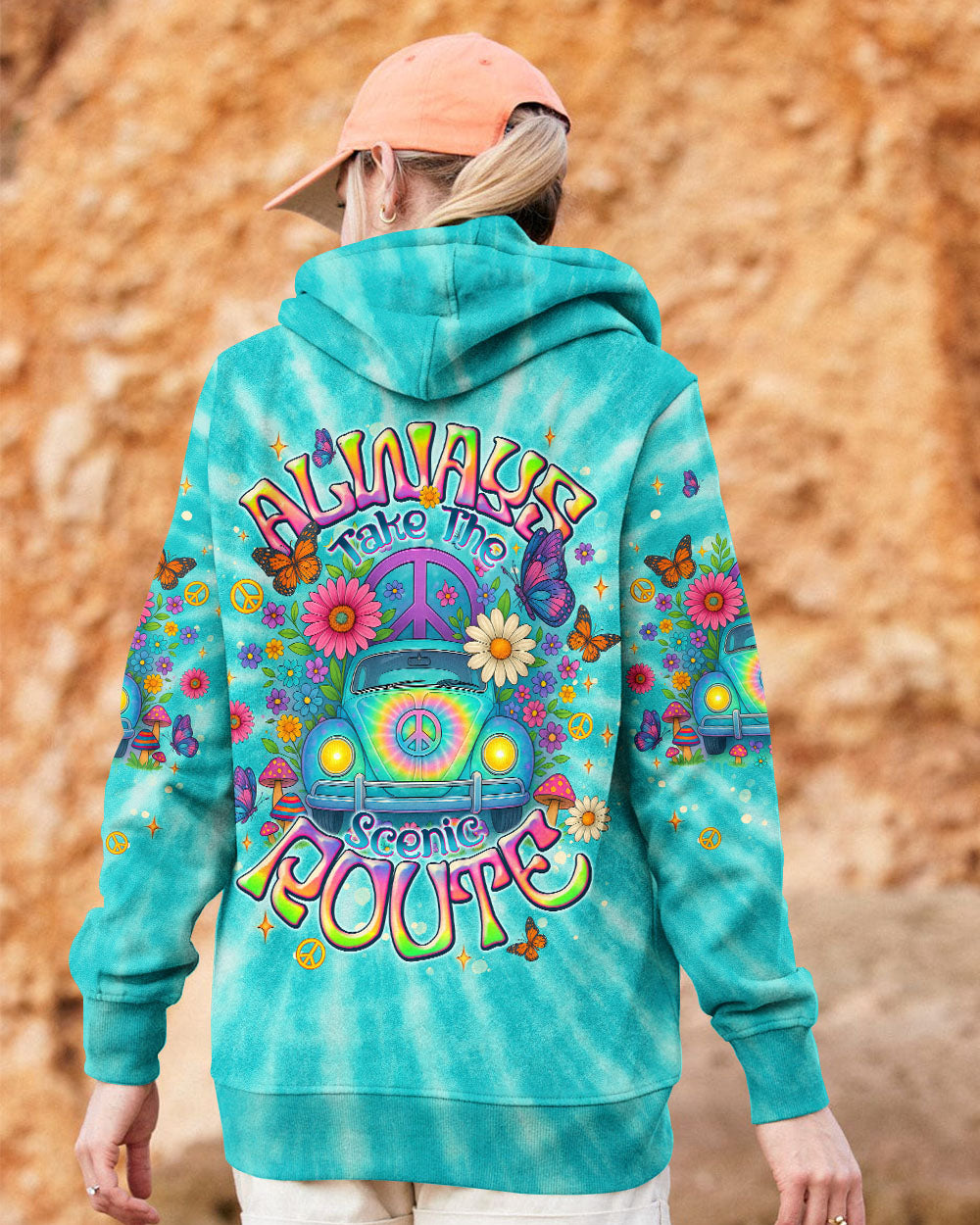 Always Take The Scenic Route Peace Flowers _26 VW Bus Design AOP Shirts _9_ s3pfa